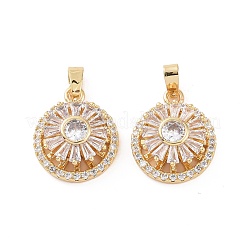 Echte 18 Karat vergoldete Messing Micro Pave klare Zirkonia Anhänger&nbsp;KK-E068-VC302