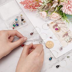 Кольцо с подвеской из горного хрусталя и бокала для вина AJEW-BC0004-08