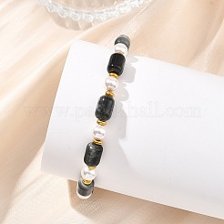 Stretch-Armbänder aus natürlichem Adleraugenstein&nbsp;BJEW-JB13865-01