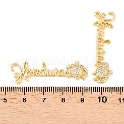 Шармы-соединители из латуни с микропаве из прозрачного кубического циркония&nbsp;KK-F931-29A-G