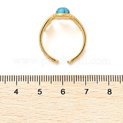 天然ターコイズの指輪  304ステンレススチールオープンカフリング  18KGP本金メッキ  スター  20mm  調整可能&nbsp;LS-RJEW-Q006-01E-G