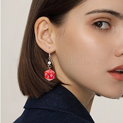 45個3色不透明アクリルパーツ  プラチナメッキ鉄パーツ  多面カット  多面体サイコロ  D20  ミックスカラー  27.5x20x20mm  穴：2mm  15個/カラー&nbsp;MACR-SZ0002-05
