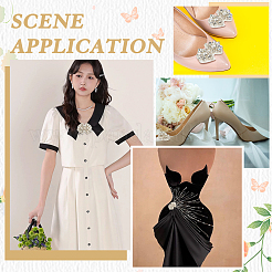 4шт украшения для обуви из сплава со стразами&nbsp;DIY-MA0006-63P