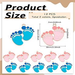 12шт 2 цвета сплава эмалевые подвески&nbsp;ENAM-LP0002-14