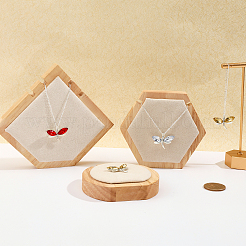 Шестигранные деревянные одиночные ожерелья витрины стенды&nbsp;NDIS-WH0017-01A