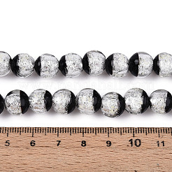 Светящиеся бусины ручной работы из серебряной фольги в технике лэмпворк FOIL-N029-03F