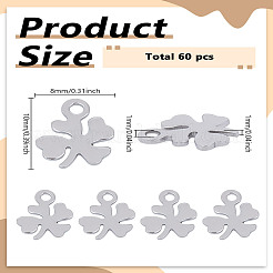 60 шт. подвески из нержавеющей стали 304&nbsp;STAS-LP0002-59