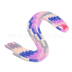 Нити градиентных бусин из натурального белого нефрита G-NH0053-A02-01