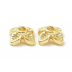 ラックメッキ合金ビーズキャップ  長持ちメッキ  鉛フリー＆カドミウムフリー  4花びら  花  ゴールドカラー  7.5x2.5mm  穴：1.4mm&nbsp;PALLOY-F283-010G