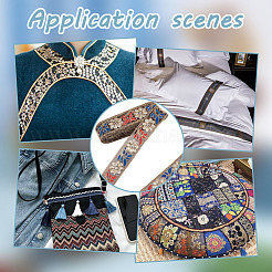 10 ярд ленты из полиэстера с цветочной вышивкой OCOR-WH0092-28