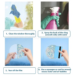 16 шт. 4 стиля водонепроницаемые пластиковые цветные лазерные витражные оконные пленки статические наклейки&nbsp;DIY-WH0314-143