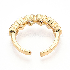 Латунные кольца-манжеты с микропаве и прозрачным цирконием для женщин KK-T074-14G