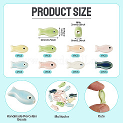32 Uds. Cuentas de porcelana hechas a mano de 8 colores&nbsp;FIND-TA0011-01