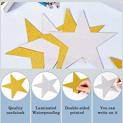 80 шт. 2-х цветная бумажные блестящие звезды для украшения стены&nbsp;AJEW-SP0001-12