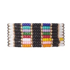 8 шт. браслеты из стеклянных бусин для женщин и мужчин&nbsp;BJEW-MZ00275