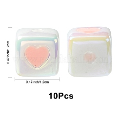 10 шт. непрозрачные акриловые эмалевые бусины ACRC-FS0001-02G