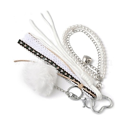 Подвеска из искусственного кроличьего волоса&nbsp;HJEW-JM04328-04