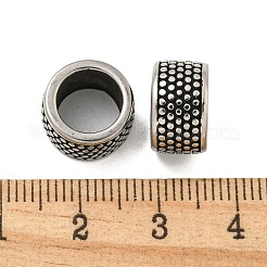 Бусины из хирургической нержавеющей стали 316 с большими отверстиями STAS-Q326-09AS-09