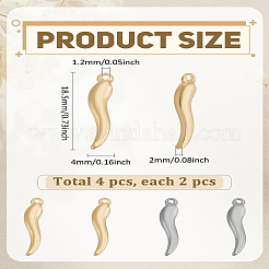 4 шт. подвески из нержавеющей стали 304 двух цветов&nbsp;STAS-LP0004-39