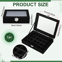 Подарочные шкатулки для хранения украшений из бархатной бумаги с 24 отделением CON-WH0110-41