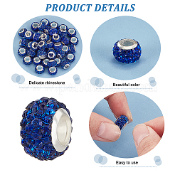 100шт полимерная глина со стразами европейские бусины RB-PH0001-54B