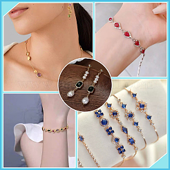 36 шт. 12-цветные латунные подвески-подвески с граненым стеклом и овальным креплением&nbsp;FIND-PH0028-73