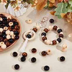 160шт 4 цвета деревянные бусины WOOD-NB0002-92