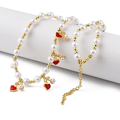 Ожерелья из латунных бусин с микропаве из прозрачного кубического циркония NJEW-Z059-04G-02