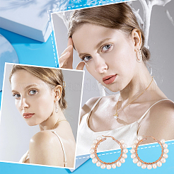 2 пара больших серег-колец с натуральным жемчугом EJEW-UN0002-09