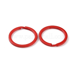 スプレー塗装された鉄のキーチェーンの留め金  リング  ファイヤーブリック  30x2.5mm  内径：24.7mm&nbsp;IFIN-WH0063-13F