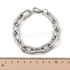 304ステンレススチールアズキチェーンブレスレット女性男性用  ステンレス鋼色  8-7/8インチ（22.5cm）&nbsp;BJEW-F488-67P