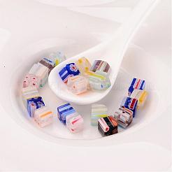 Стеклянные бусины миллефиори ручной работы X-LK-P014-M