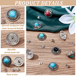 24 jeu de rivets décoratifs en alliage de zinc de 4 couleurs&nbsp;BUTT-WR0001-04B
