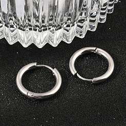 202 ステンレススチール ハギーフープピアス  低刺激性のイヤリング  316サージカルステンレスピン付き  ステンレス鋼色  16x2.5mm&nbsp;X-EJEW-F111A-16mm-P