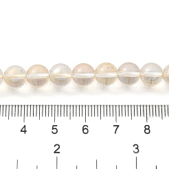 透明電気メッキガラスビーズ連売り  パール光沢メッキ  ラウンド  甘露  8mm  穴：1mm  約50個/連  14.96''（38センチメートル）&nbsp;GLAA-T032-T8mm-C11