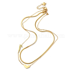 Двухслойные ожерелья из хирургической нержавеющей стали 316 NJEW-P324-03A-G