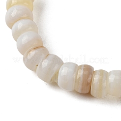 Браслеты-бусины из натуральных пресноводных ракушек rondelle для женщин&nbsp;BJEW-JB10911