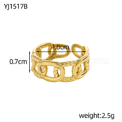 Bracelets manchettes ovales en acier inoxydable 304 pour femmes&nbsp;STAS-OY012-38G