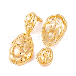 Pendientes colgantes de latón con forma de banco de tiro ovalado y hueco retro para mujer&nbsp;EJEW-G391-13G