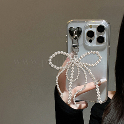 4 шт. 2 стиля пластиковых подвесок-бантов с имитацией жемчуга для обуви&nbsp;AJEW-HY0001-93