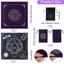 2 quadratische Samt-Tischdecke für Tarotkarten zur Wahrsagerei&nbsp;AJEW-CN0007-62B