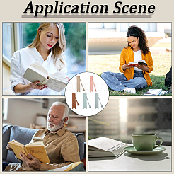 5 шт. 5-х цветная закладка из искусственной кожи с кисточкой&nbsp;AJEW-GF0011-83