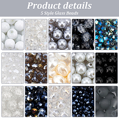 995шт 15 стиля стеклянные бусины GLAA-PH0003-17