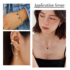 9 Stück 9 Farben quadratische Messing Micro Pave Zirkonia Charms&nbsp;KK-TA0008-31