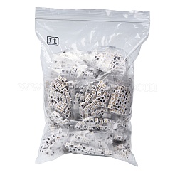 メッキアクリルビーズ  ライン入り  水平穴  アルファベットスタイル  キューブ  a～zの文字  5.5~6x5.5~6x5.5~6mm  穴：3.5mm  26文字  15g /文字  約85pcs /文字  約2210個/セット&nbsp;SACR-JQ0001-05
