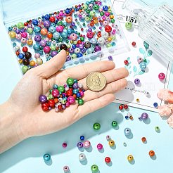 350 шт. 4 стиля лазерных непрозрачных акриловых бусин&nbsp;OACR-CJ0002-22
