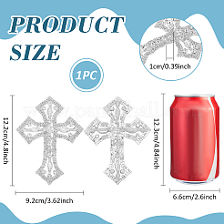 1 шт. крестообразное украшение из сплава стекла и стразов FIND-FG0004-94