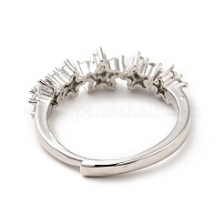 Регулируемое кольцо с цветком из прозрачного кубического циркония RJEW-I087-08P