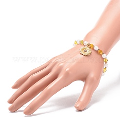 Эластичный браслет из акриловых бусин с подвесками из сплава эмали для женщин&nbsp;BJEW-JB08727