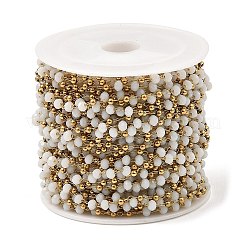 Цепочки rondelle со стеклянными бусинами&nbsp;CHS-G028-07G-01